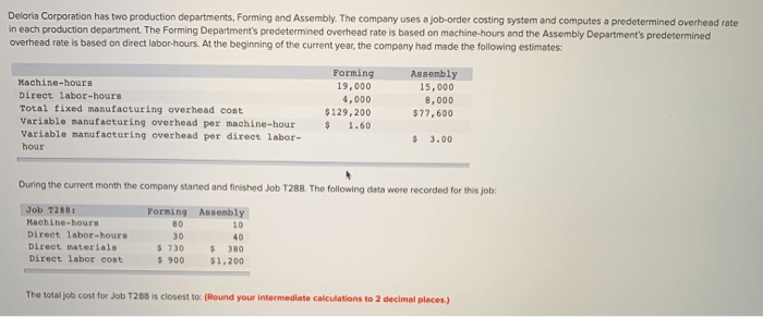 Deloria corporation has two production