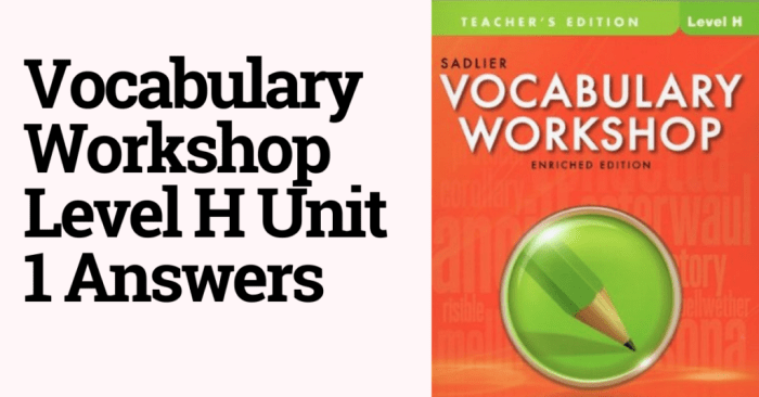 Vocabulary workshop level h unit 1