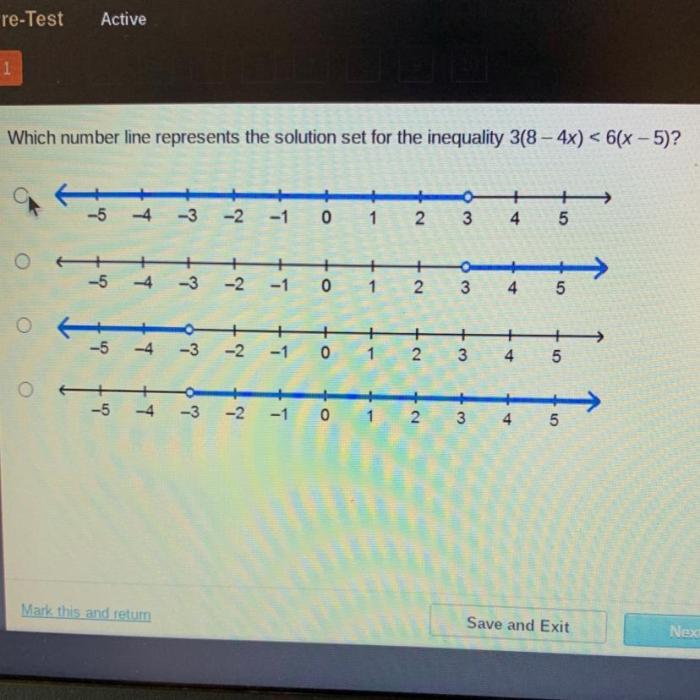 Which number line represents the solutions to 2x 6