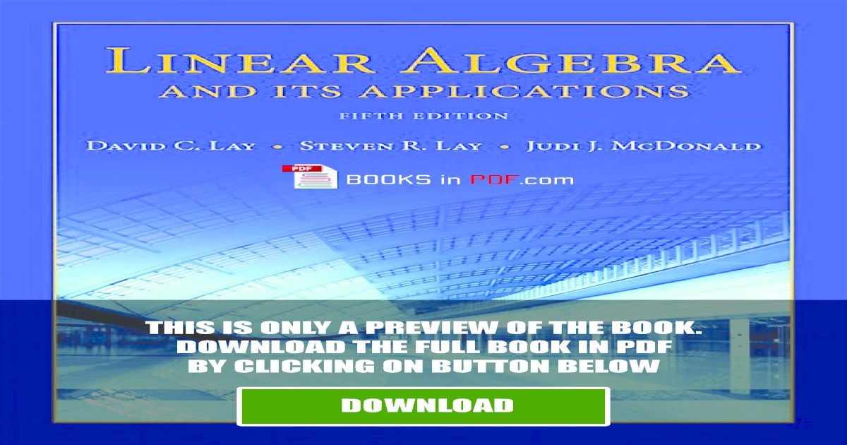 Linear algebra and its applications david lay 5th edition